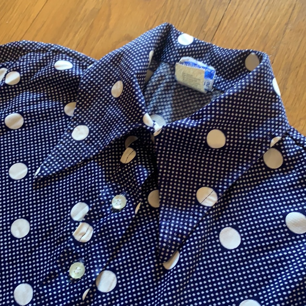 Vintage blue polka dot shirt